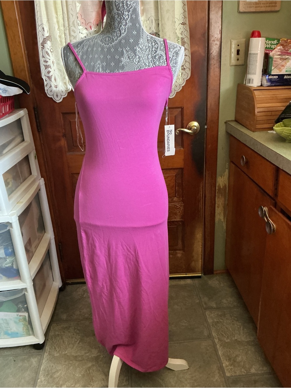 No Boundaries Bright Pink Spaghetti Strap Maxi Dress